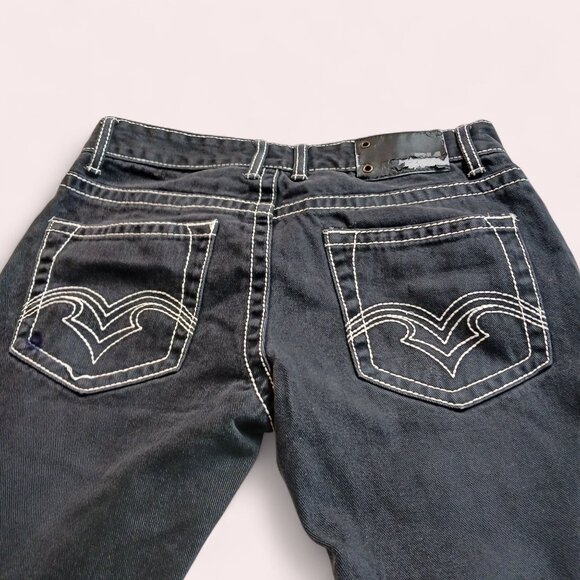 Bluenotes 30x32 Slimstraight Low Rise Jeans 100% Cotton Y2K Dark Wash - Picture 8 of 16